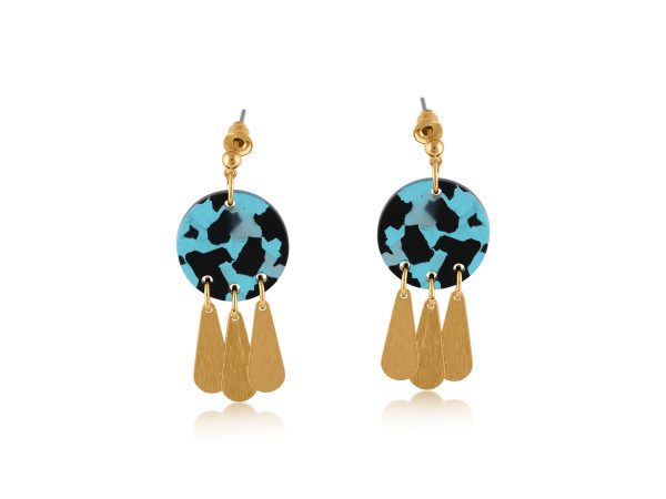 Carina Blue Mixed Metal And Resin Earrings
