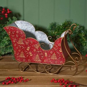 Red Metal Sleigh