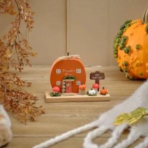 Wooden Pumpkin House Decoration