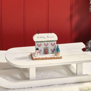 Nadolig Llawen Wooden Snowman House
