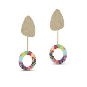 Lucy Two Tone Metal Resin Earrings