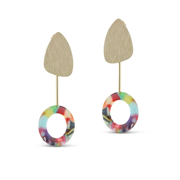 Lucy Two Tone Metal Resin Earrings