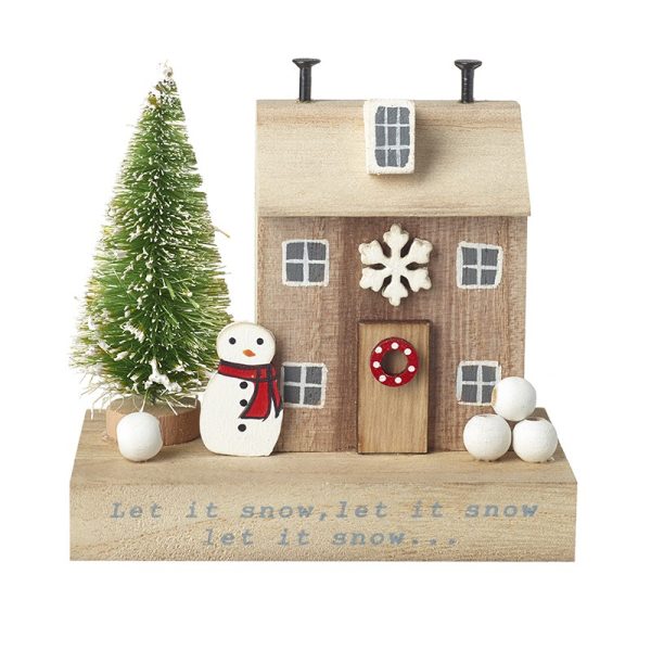 Let It Snow Wooden House