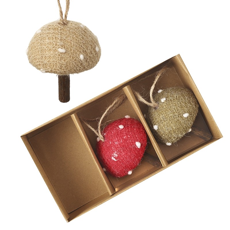 Set Of Three Hanging Mushrooms