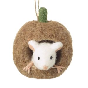 Felt Mouse In Pumpkin