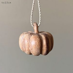 Hanging Wooden Pumpkin - Medium