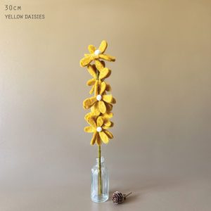 Yellow Felt Daisies Stem