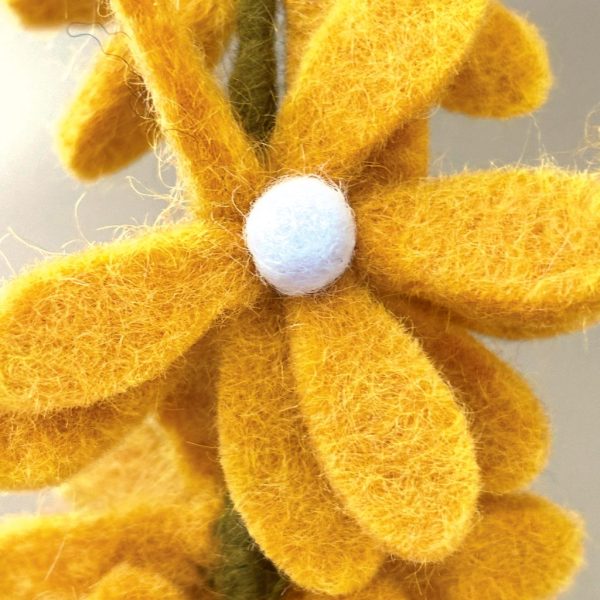 Yellow Felt Daisies Stem - Image 2