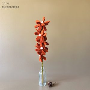 Orange Felt Daisies Stem