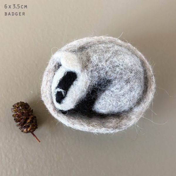 Needle Felted Badger