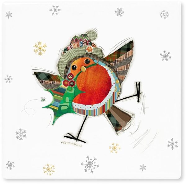 Bug Art Ceramic Robin Coaster