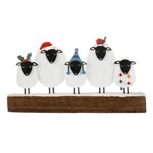 Five Christmas Sheep Ornament
