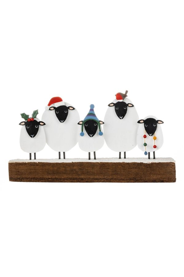 Five Christmas Sheep Ornament