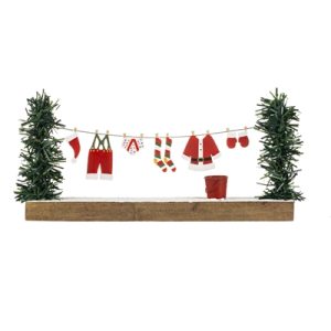 Santa's Washing Line Wooden Block