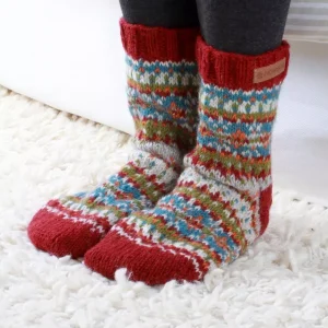 Iona Burgundy Lounge Socks