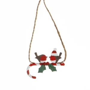Robins On A Candy Cane Hanger