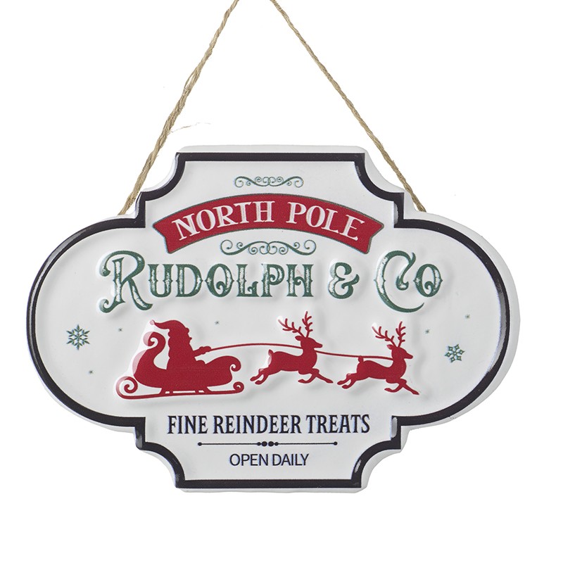 Metal Christmas Sign - Rudolph and Co
