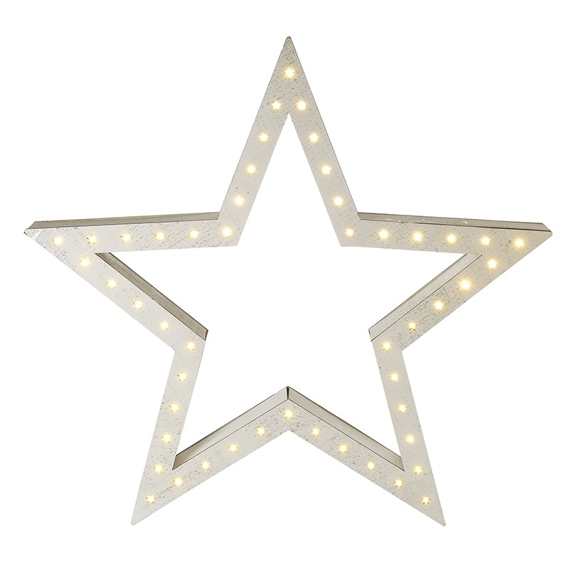 White Wooden LED Star