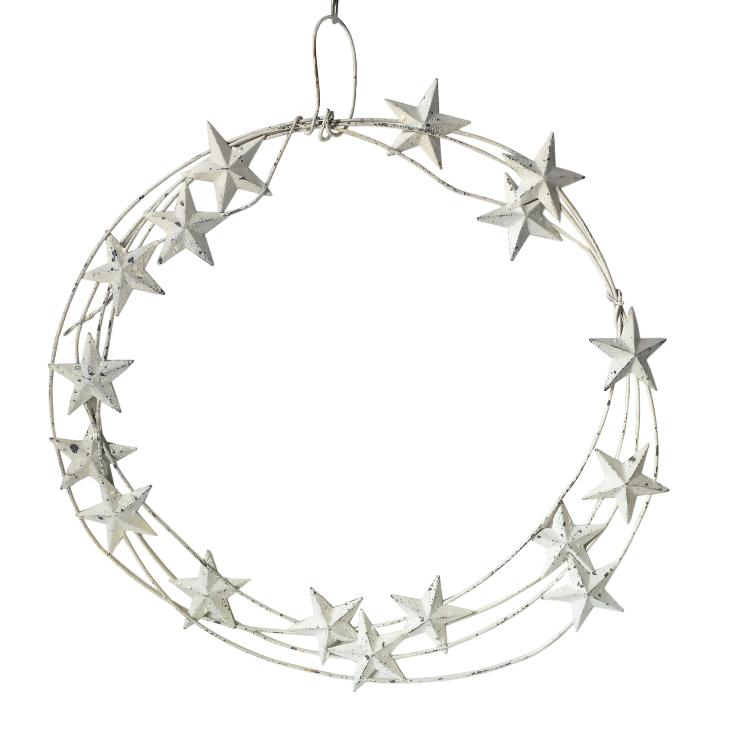 White Metal Star Wreath