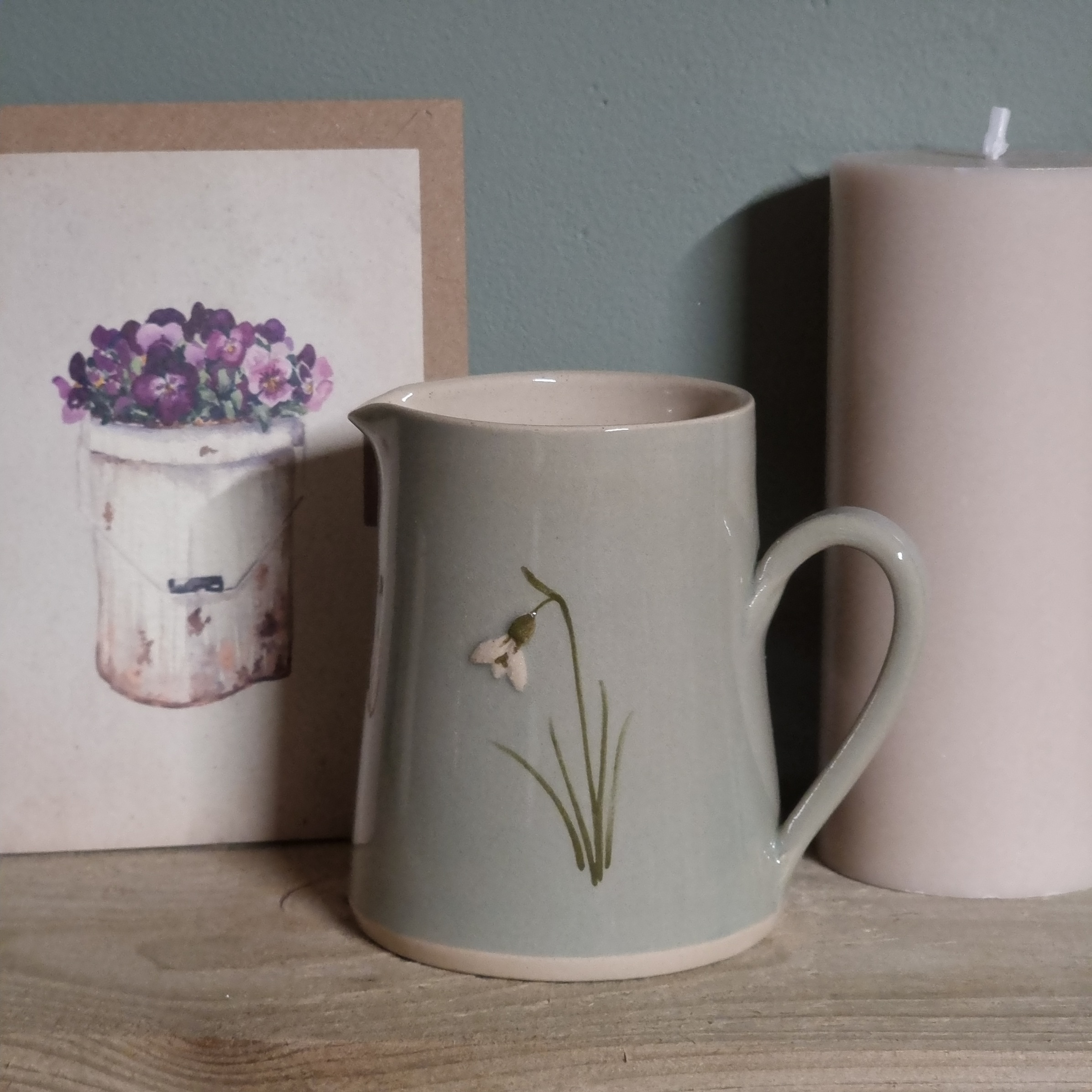 Snowdrop Large Jug - Eau De Nil