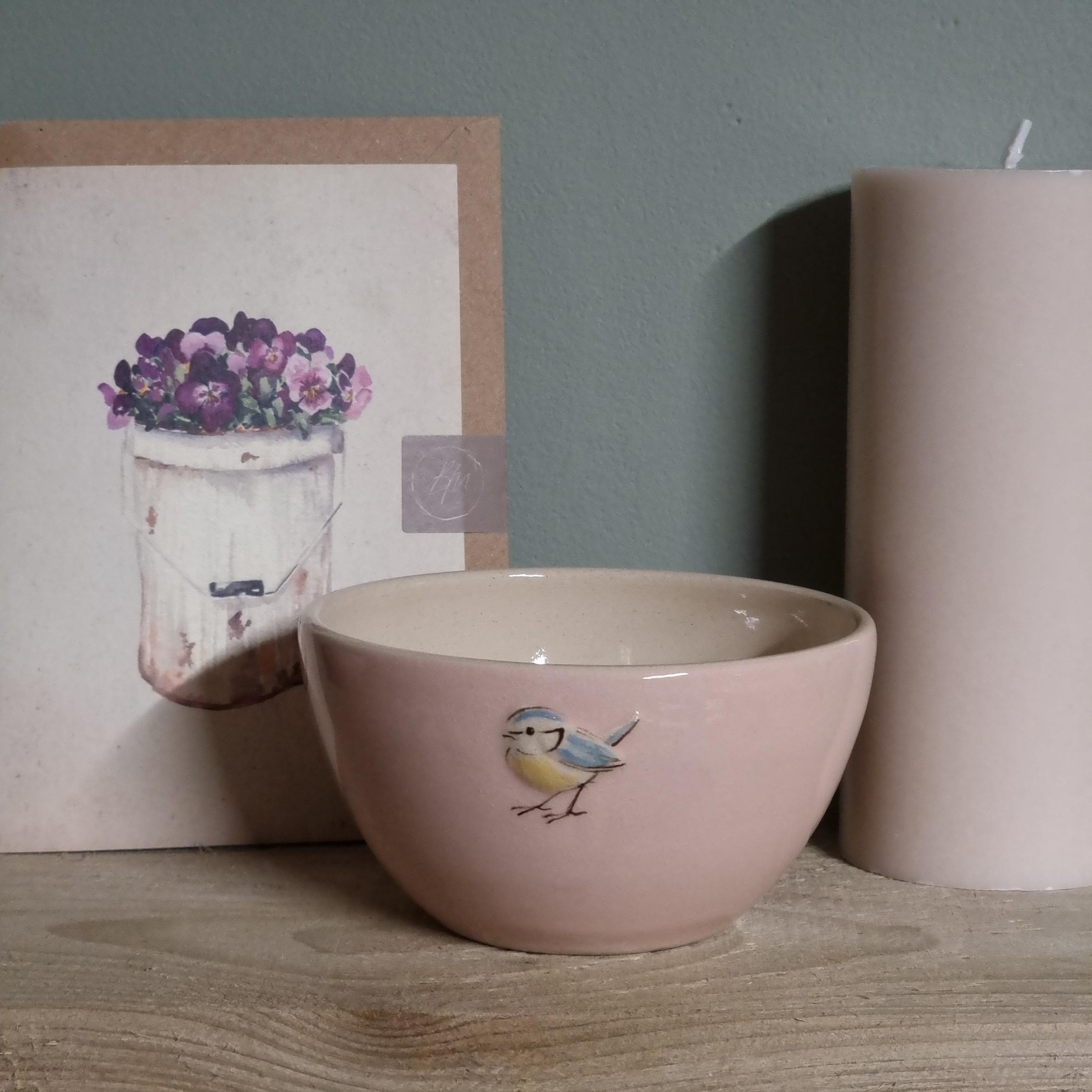 Blue Tit Small Bowl - Pink