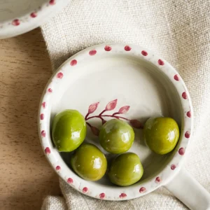 Hand Painted Olive Dish Red