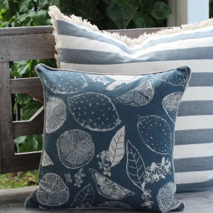 Dark Slate Lemon Marmalade Cushion - Raine & Humble