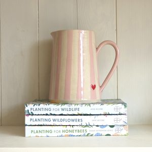 Pink Striped Heart Large Jug