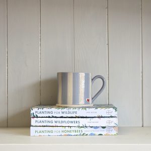 Heart Mug Denim Blue Striped