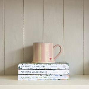 Heart Mug Pink Striped