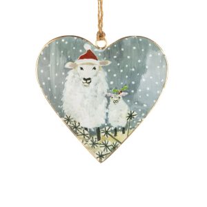 Festive Sheep Hanging Heart