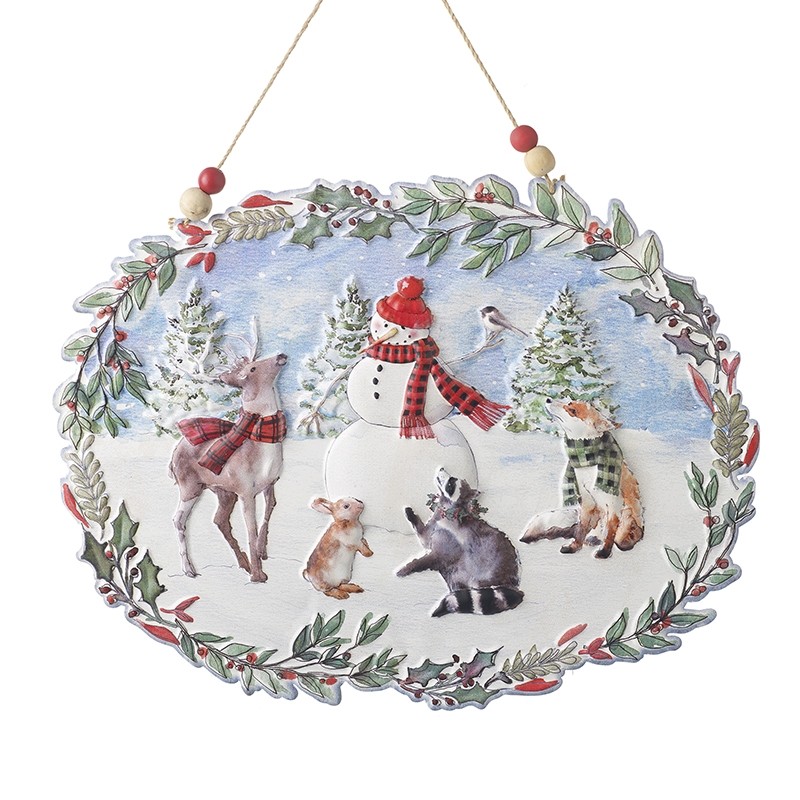 Metal Christmas Scene Hanger