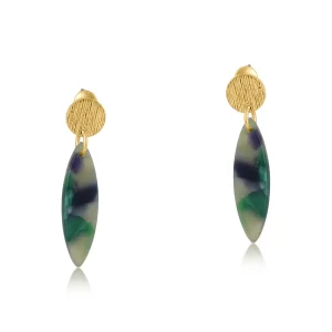 Hortense Green Blue Dangle Earrings