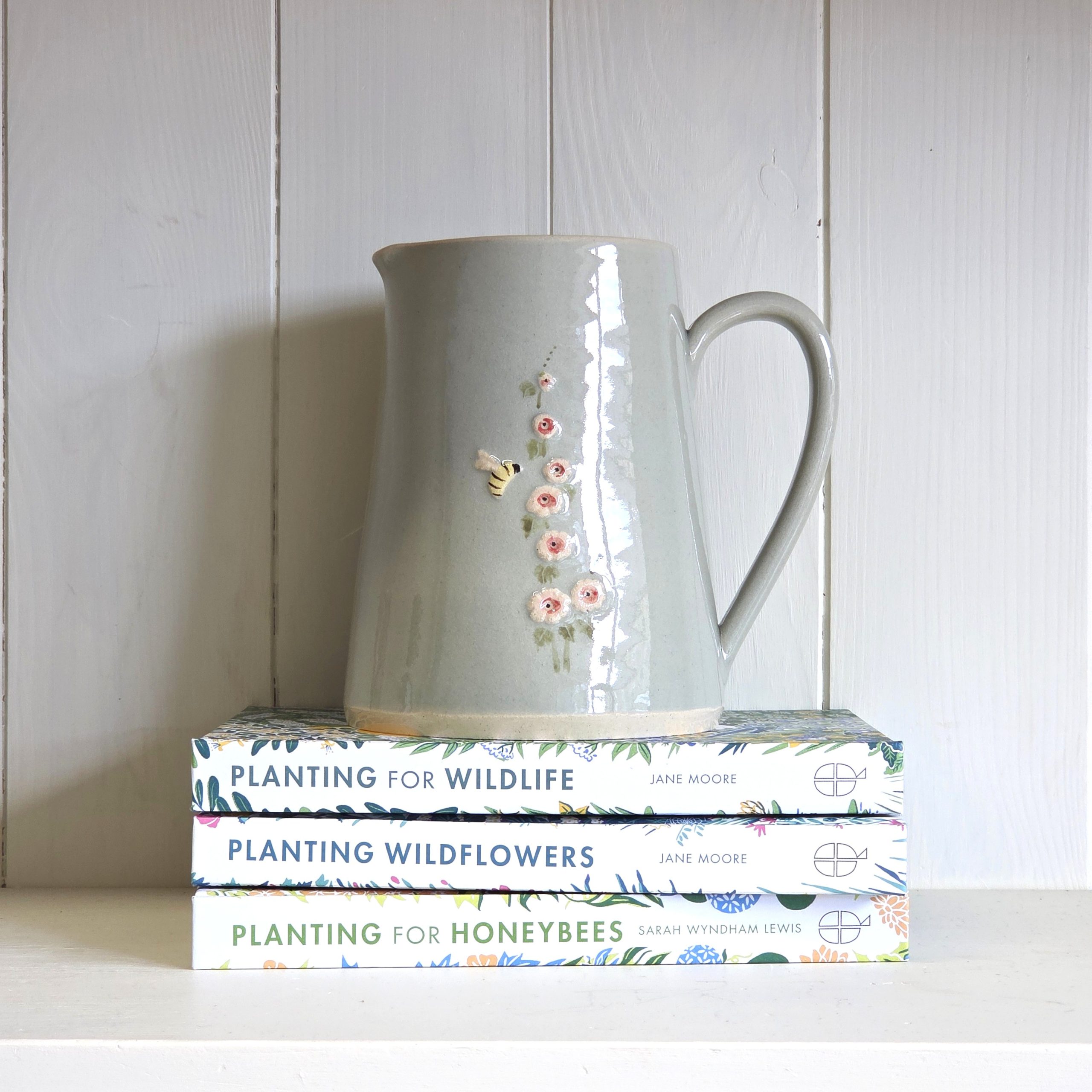 Hollyhock Large Jug - Eau de Nil