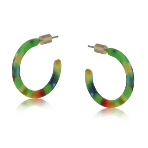 Erica Green Small Hoop Earrings