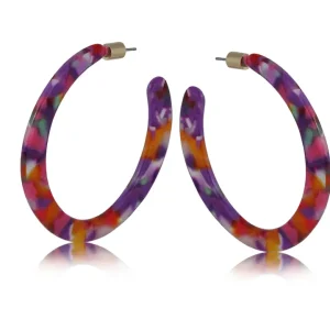 Erica Pink Purple Hoop Earrings