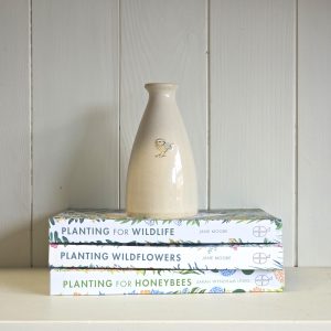 Blue Tit Medium Vase - Cream