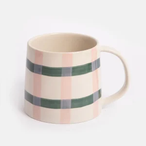Pink/Green Large Stoneware Mug