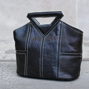 Black Diamond Leather Handbag